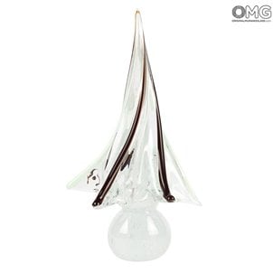 Weihnachtsbaum - Silberblatt und farbiges Glas - Original Murano Glas OMG