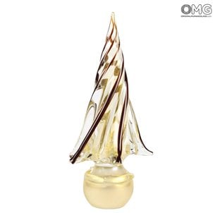 Weihnachtsbaum - Blattgold und farbiges Glas - Original Murano Glass OMG