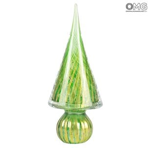 Weihnachtsbaum - Grünes Glas und Filigran - Original Murano Glas OMG