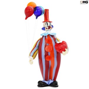 Фигурка клоуна с воздушными шарами - Original Murano Glass OMG