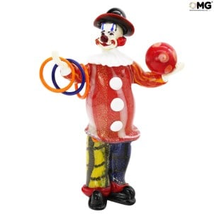 Фигурка клоуна-жонглера - Original Murano Glass OMG