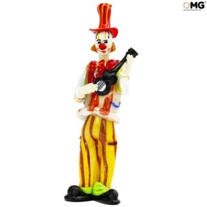 Clown figurine guitariste - Original Murano Glass OMG