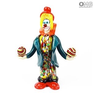 Clown Jongleur mit Bällen - Muranoglas clown_original_murano_glass_with_2_balls_omg