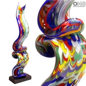 Farbwellenskulptur - Farbspritzer - Original Murano Glass OMG
