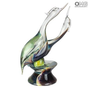 Cormorants - Sculpture in chalcedony - Original Murano glass OMG cormorants_chalcedony_sculpture_original_murano_glass_1