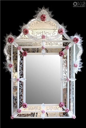 Cornaro Princess - Espelho veneziano de parede - Vidro Murano
