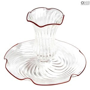 Venetian Red Candle Holder - Murano Glass