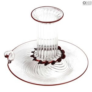 Venetian Red Candle Holder - Murano Glass