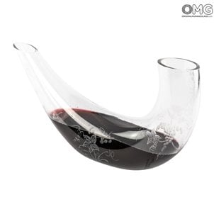 Decanter Valpolicella - Blown Glass - with elegant engraving