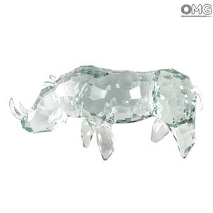 وحيد القرن - صناعة يدوية - زجاج مورانو الأصلي