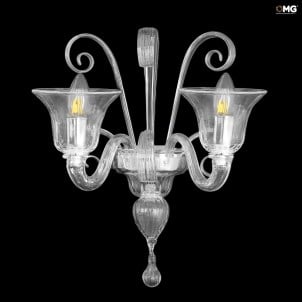 Applique Foscari Cristallo - Pastorale - Vetro di Murano - 2 luci