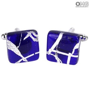 Cufflinks - Deep Blue - Original Murano Glass OMG