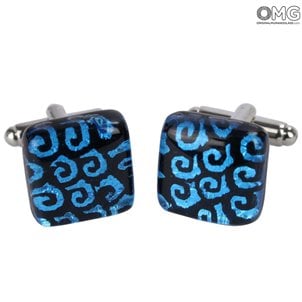 Cufflinks - Blue - Original Murano Glass OMG