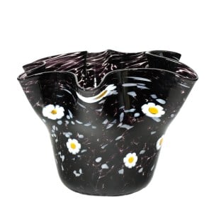 damian_centerpiece_black_fazzoletto_murrine_original_ Murano_glass_omg