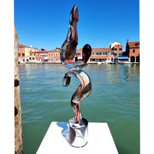 Dance - Sculpture in chalcedony - Original Murano glass OMG