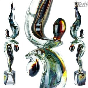 الرقص - النحت في العقيق الأبيض - زجاج مورانو الأصلي OMG