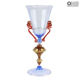 Venetian Goblet Rossetto - زجاج كينج للشرب - زجاج مورانو الأصلي OMG
