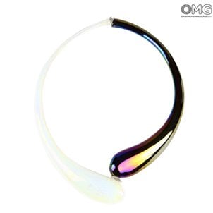 丹妮絲項鍊-彩虹色黑白-原裝Murano Glass OMG