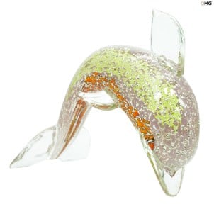 dolphin_sculpture_silver_multicolor_original_ Murano_glass_omg