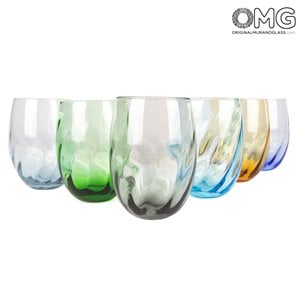 Drinking Glass High Tumbler Set - Twisted Oval