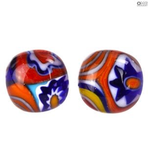 Millefiori Buttons Earrings - Original Murano Glass OMG