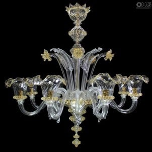 Венецианская люстра Elegante - янтарь - муранское стекло