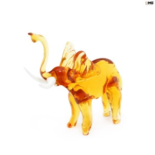 Elephant figurine in Amber glass - Original Murano Glass OMG