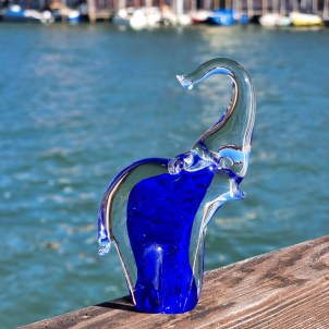 Elephant Figurine - With colors Sommerso - 1 Piece - Orginal Murano Glass OMG