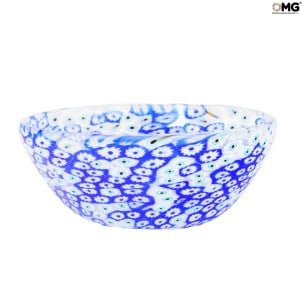 plato azul - millefiori - Cristal de Murano original OMG