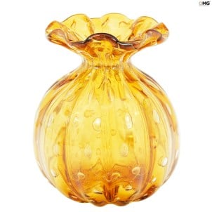 ファッション_amber_buddy_vase_original_murano_glass_omg