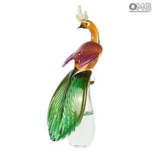 Perroquet femelle - Sculpture en verre - Verre de Murano original OMG