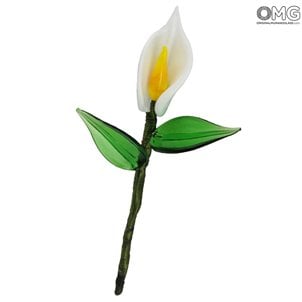 Цветок каллы - белый - Orignal Murano Glass OMG