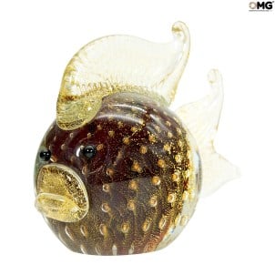 Peixe - com ouro verdadeiro - Vidro Murano Original OMG