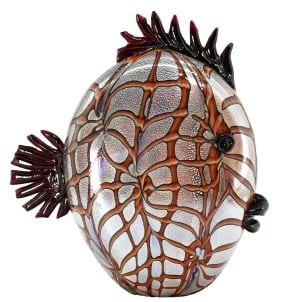 Fish_vivace_silver_red_amber_original_ Murano_glass_omg