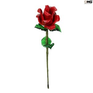 Rose Flower - vermelha - Vidro Murano Original OMG