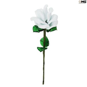 Rose Flower - White - Original Murano Glass OMG