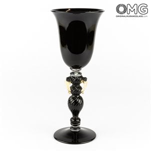 flute_set_all_black_murano_glass_1
