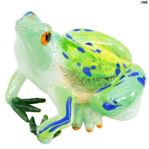 Wunderschöne Froschskulptur - Grün und Gelb - Original Muranoglas OMG Wunderschöne Froschskulptur - Grün und Gelb - Original Muranoglas OMG
