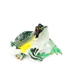 Wonderful Frog sculpture - Dark green - Original Murano glass OMG