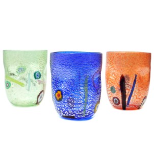 Fruit - Set of 3 Drinking glasses - Tumbler - Original Murano Glass OMG