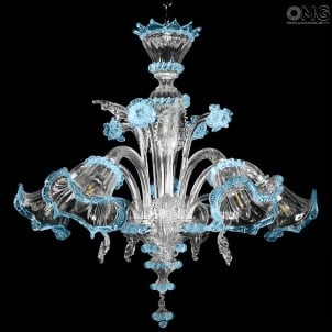 Venezianischer Kronleuchter Gemma Turchese - Classique - Murano Glass