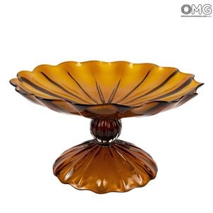 Coupe Orchidée - Ambre - Verre de Murano Original OMG