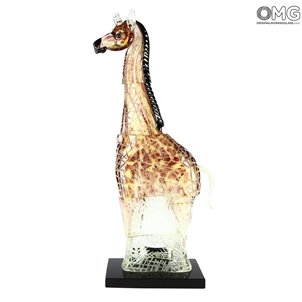 Escultura de girafa em vidro Murano original - Barbaro