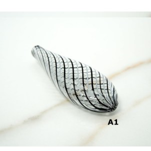 Filigree Murano glass Beads - Black white