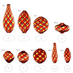 glass_beads_twisted_red_amber_black_original_murano_glass