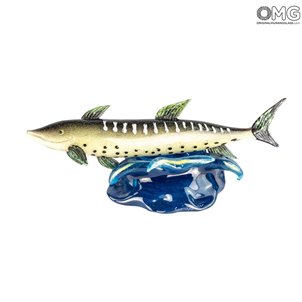 Salmón - Escultura de cristal de Murano - Pino Signoretto