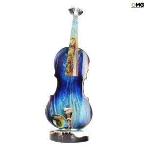 الكمان الزجاجي - نحت من كالسيدونى - زجاج مورانو الأصلي Omg