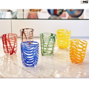 Drinking Glasses Tumblers Murano Sets: Set of 6 Drinking glasses -  Pescheria - Original Murano Glass OMG