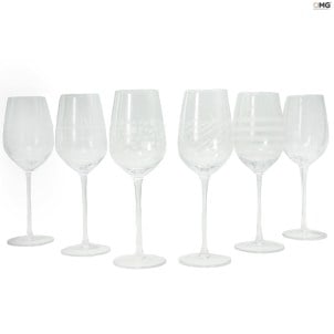 水杯 - 幻想雕刻 - 6 件套 - Original Murano Glass OMG