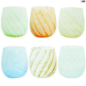 6er Set Trinkgläser - Marmoreffekt - Original Murano Glas OMG 6er Set Trinkgläser - Marmoreffekt - Original Murano Glas OMG